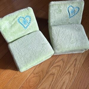 American Girl Chairs/Convertible Loungers(two) with Heart Embroidery
